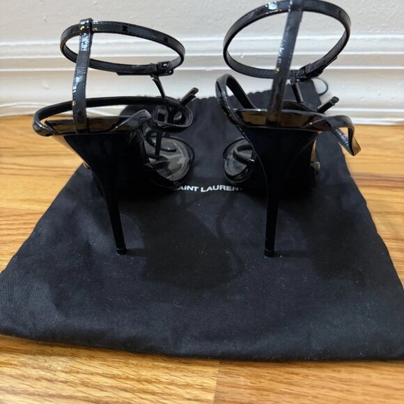 Saint Laurent Cassandra Black YSL Sandals Size 38 - Picture 6 of 8